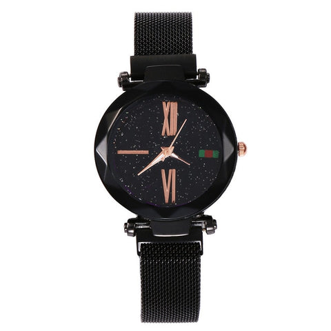 Women Mesh Magnet Buckle Starry Sky Watch