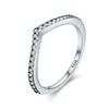 Silver Water Droplet Clear CZ Finger Rings for Women