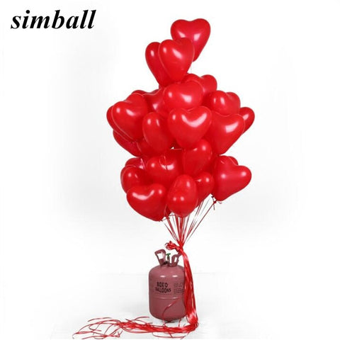 Romantic 10 Inch Love Heart Latex Helium Balloons