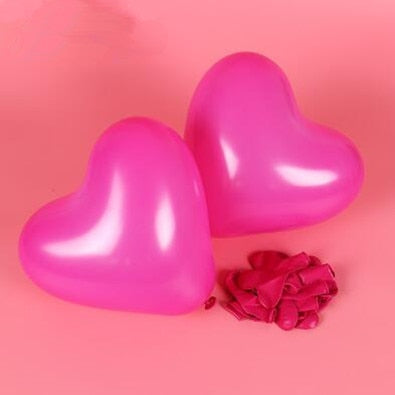 Romantic 10 Inch Love Heart Latex Helium Balloons