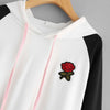 Womens Raglan Hoodie Appliques Sweatshirt Long Sleeve