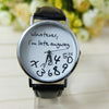 Mance Whatever I am Late Anyway Letter Pattern Leather Woman Wristwatch