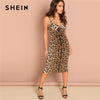 Leopard Print Cami Sleeveless Pencil Skinny Club Dress