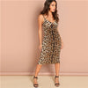 Leopard Print Cami Sleeveless Pencil Skinny Club Dress