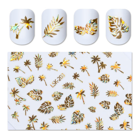 Holographic Gold 3D Nail Sticker