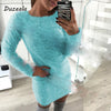 Fashion Winter Plush sweater Dress Women Party night