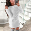 Fashion Winter Plush sweater Dress Women Party night