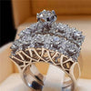 Crystal White Round Ring For Women