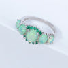 5 Colors Luxe Fire Opal Ring Silver Plated Oval Round Stone for women