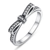 Silver Sparkling Bow Knot Stackable Ring