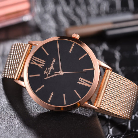 Rose Gold Sliver Mesh Stainless Steel Dail Watches