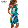 SEBOWEL Multicolor Striped Tank Tunic Dress 2019