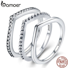 Silver Water Droplet Clear CZ Finger Rings for Women